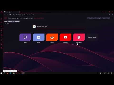 Configuración de navegador Opera GX