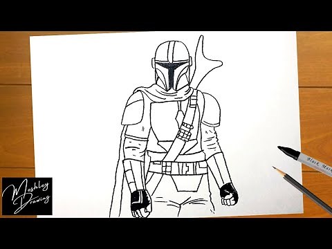 How to Draw The Mandalorian from Star Wars