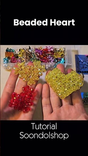 Easy Beaded Heart Tutorial (Beginner Right Angle Weave) 💗 #Shorts