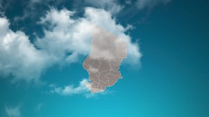 Download chad country map with zoom in Realistic Clouds Fly Through. camera zoom in sky effect on chad map. Background Suitable for Corporate Intros, Tourism, Presentations. for free