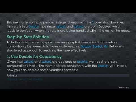 Resolving Option Strict On Conversion Issues in VB.NET