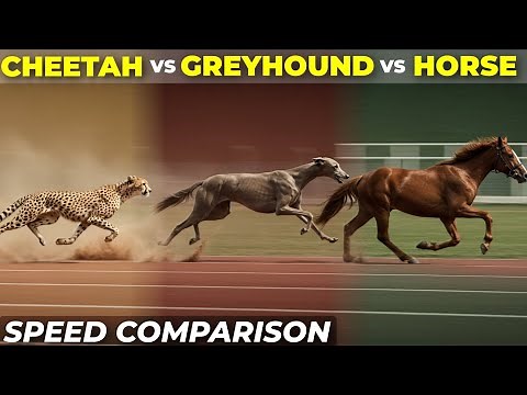 Cheetah vs Greyhound vs Fastest Horse | Speed Comparison 3D