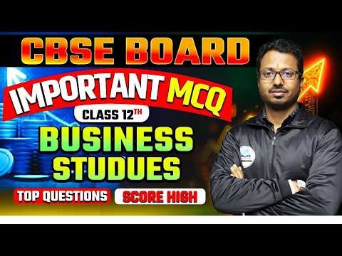 Class 12 Business Studies Important MCQs 2026 | Most Expected Questions | CBSE Board 2026