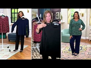 Susan Graver Set of 2 Print and Solid Liquid Knit Tops on QVC