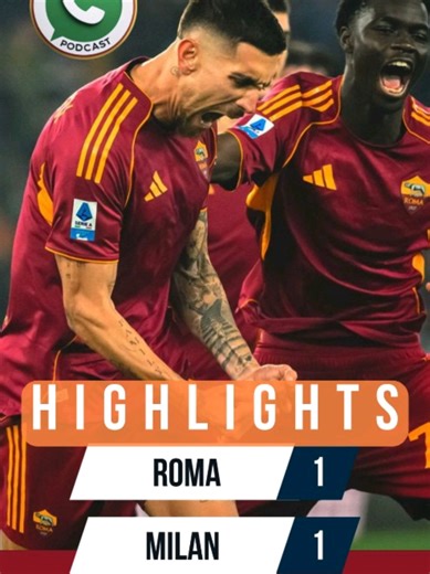 Roma – Milan 1-1, l’amaro in bocca Arriva il primo pareggio della stagione in una partita contro una avversaria diretta per un piazzamento Champions largamente dominata. Soprattutto nel primo tempo la Roma è stata straripante con una serie di occasioni alcune delle quali veramente enormi. Il Milan con un cross in area ha rischiato di vincere la partita ma la squadra di Gasperini questa volta è riuscita quanto meno a non perdere mantenendo una pressione costante e un baricentro altissimo. Roma su