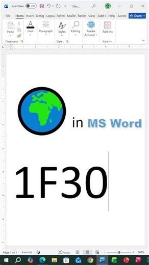 🌍 How to Insert a World Globe Symbol in MS Word Easy Trick #Shorts #MSWord #WordTips