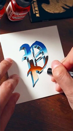 Chrome Lettering✨Gothic “P”✨ #shorts #short #viral #art #gothic #lettering #youtubeshorts #fyp #P