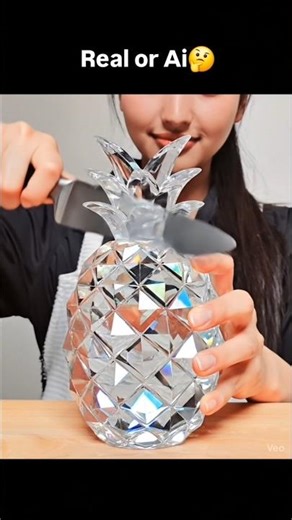 Cutting a Crystal Pineapple | Ultra Realistic ASMR 🍍✨#shorts #asmr #foodart #foodasmr