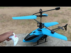 mini blue rc helicopter unboxing and fly test