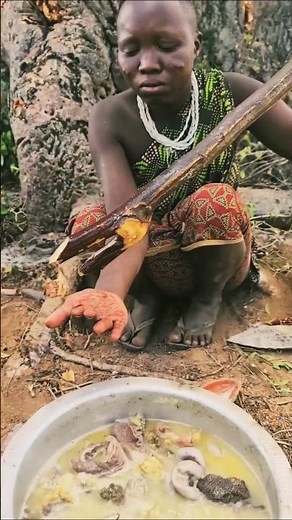 Authentic Flavors 🥩 | Traditional Tripe Cooking in African Village#africa #shorts