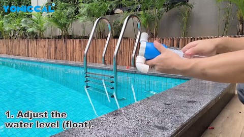 pool filler automatic pool fill water leveler auto filler water level control(3/4'' Blue No Cover)