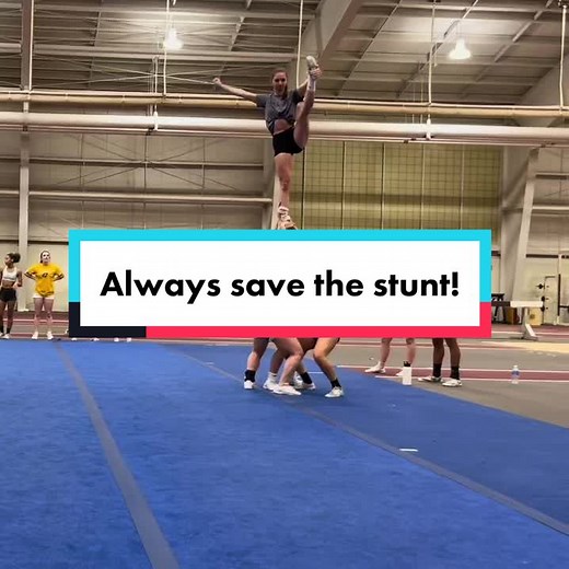 College Cheerleading Stunt Save by Jordyn