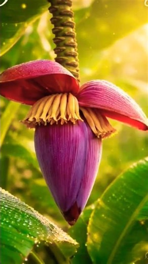 Golden Sunrise Banana Blossom #vairalvideo #trending #ai