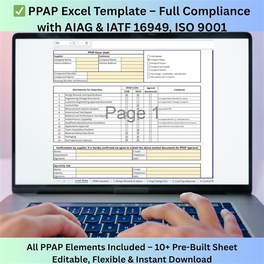 PPAP Submission Excel Template: IATF 16949 Automotive Quality Toolkit (digital Download) - Etsy