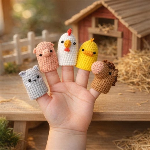 Farm Finger Puppet Crochet Pattern PDF – 10 Amigurumi Farm Animals Set, BLO Technique - Etsy