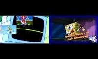 Mix of 2 videos from youtube : Spongebob Sparta Extended Remix Comparison