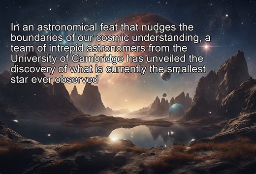 "Unveiling the Smallest Star: Cosmic Marvels and Celestial Wonders"