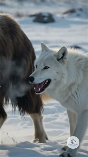 How the Arctic Wolf Hunts in the Tundra 🐺❄️ #wolf #pack #hunt