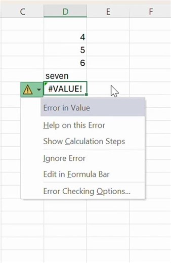 Errors in Excel (Value Error) #errors #excel #googlesheets #solve #simplesteps #numbers