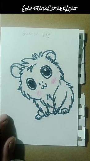 “Simple Cute Guinea Pig Drawing” shorts, drawing, art