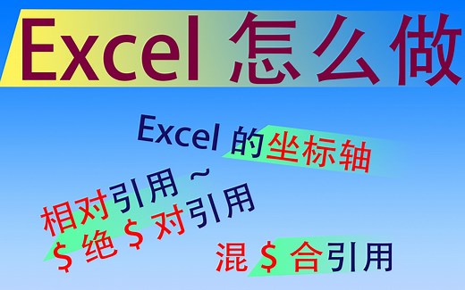 【Excel怎么做】Excel的单元格地址表示方式及三种引用方式，相对引用绝对引用和混合引用