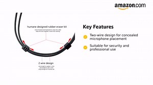 UV-5R Walkie Talkie Earpiece with Mic for Baofeng UV-82 UV-82HP BF-F8HP BF-888S BF-F9 AR-152 Arcshell AR-5 AR-6 Retevis H-777 RT21 RT22 RT68 Kenwood TK-2312 TK-3360 TK-3402 Radio - Black
