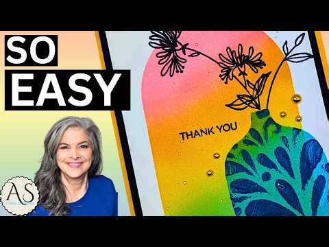 Easy Ink Blending + Silhouette Stamping for a Stunning Card | Beginner Friendly Tutorial