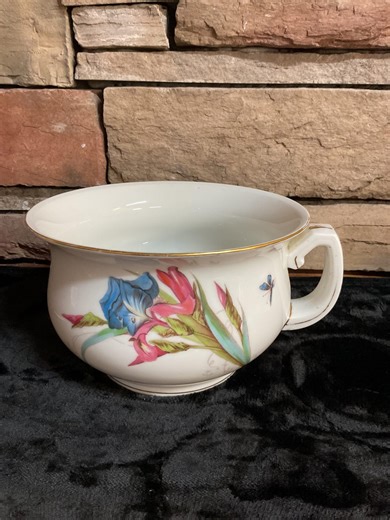 Vintage Ceramic Chamber Pot With Floral Design - Etsy