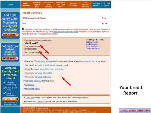 How to get your FREE Credit Report Online - EXPERIAN
