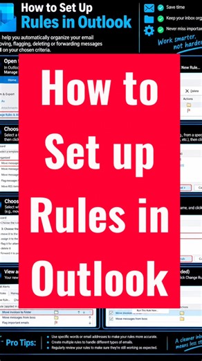 How to set up rules in Outlook. #outlook #outlook365 #outlooktips