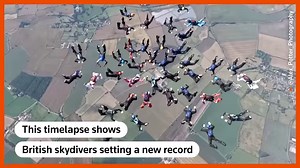 A group of British skydivers set a new record over the skies of England's Nottinghamshire while free-falling through the air. | Reuters