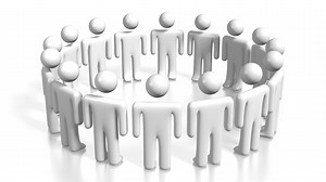 3D Teamwork Concept - Cartoon Characters