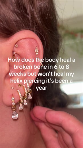 It’s not fair that it takes longer to heal a helix piercing than to heal a bone #earpiercings #piercings #helixpiercing #relatable #fyp