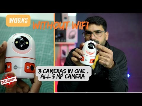All-in-One CCTV Camera 📷 | 3 Camera in 1 | V380 App | No WiFi Needed! #cheapwificamera #wificamera