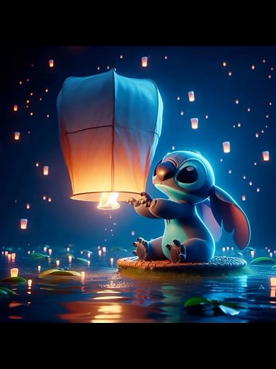 20 reactions | "Making a wish under the lantern-lit sky with my favorite alien, Stitch! ✨" | Stitch Happens | Facebook