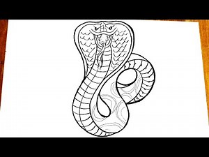 How to draw a cobra snake easy step by step || Animal drawing tutorial
