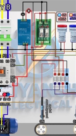 Proximity sensor Control Moter wiring #electrician #election2024 #electronic | Subscribe to Channel