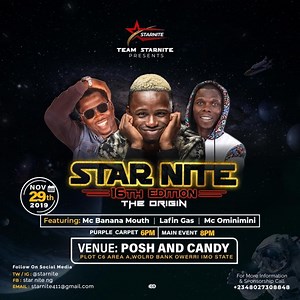 MC Banana Mouth, Lafin Gas, MC Ominimimi in one Night at Star Nite ‘The Origin’ - OtownGist Media