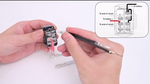 Nilight Winch Rocker Switch Momentary Toggle Switch on off on Switch DPDT 7Pin 12V 24V Switch Jumper Wires Winch in Out Switch Red for Cars Trucks Caravans Boats,Red