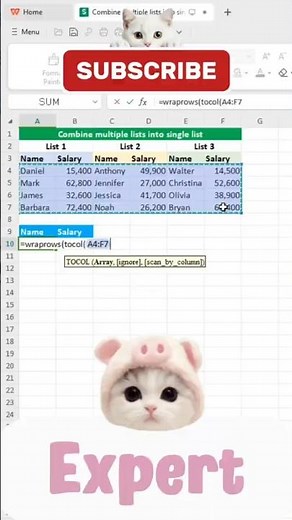 Combine Multiple Lists into One in Excel | Merge Name & Salary Smartly | Digital Office Skill