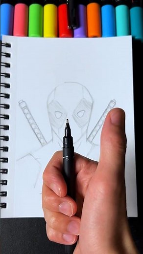 Drawing ASMR🎧 Deadpool! How to Draw! (#shorts)