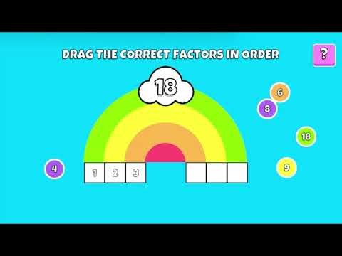 Find Greatest Common Factor -- Rainbow Factors - Math Game for Grades 6-8