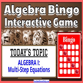 THANKSGIVING SALE  Algebra 1 Math Bingo Game Multi Step Equations Activity 6