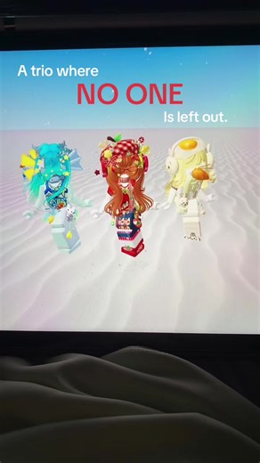 Colorful Trio in Roblox: Avatar Creation Magic