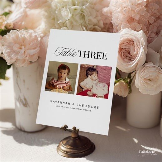 Wedding Photo Table Numbers, When We Were, Reception Printable Template (digital Download) - Etsy Canada