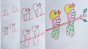 283K views · 1.9K reactions | How to turn number 2222 into bird easy drawing tutorial | Bird drawing with number 2222 | Priyanka creative guru | Facebook