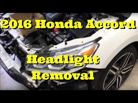2016 2017 Honda Accord ---- Headlight Removal Replace Install How to Remove