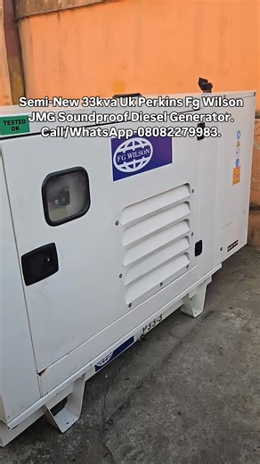 Daystol Power Services Ltd on Instagram: "Super Clean 33kva Fg Wilson JMG (Uk Perkins) Soundproof Diesel Generator with Digital Screen (thumb start). This Generator is working like Brand New and its 2024 Latest model. PRICE- #6.5m Call/WhatsApp- 08082279983 or 08134354910. DAYSTOL POWER SERVICES LTD. GENERATOR STAND- 10, Abanikanda Street, Haruna B/stop, College Road, Ogba-Ikeja. Lagos NOTE- **** We will test the Generator and put load on it for you. But Battery and diesel is not going with the
