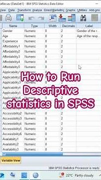 How to Run Descriptive statistics in SPSS. #spss #analysis #dataanlysis #spssexperts #realanalysis