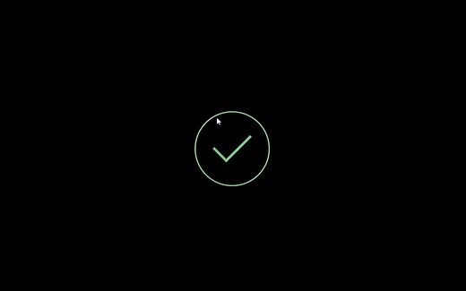 带复选标记的圆形加载动画